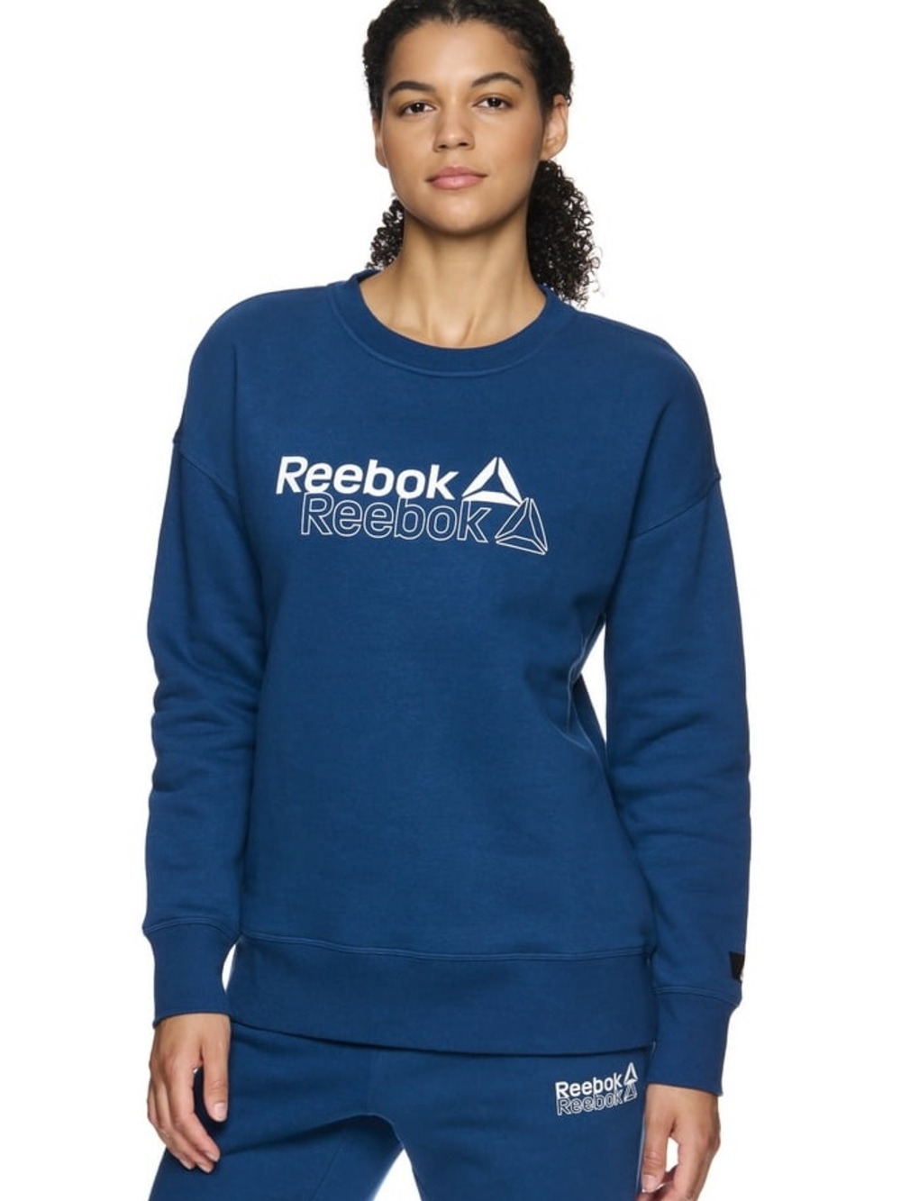 Reebok After Class Crew Neck Sweatshirt in Poseidon Blue sz L Large